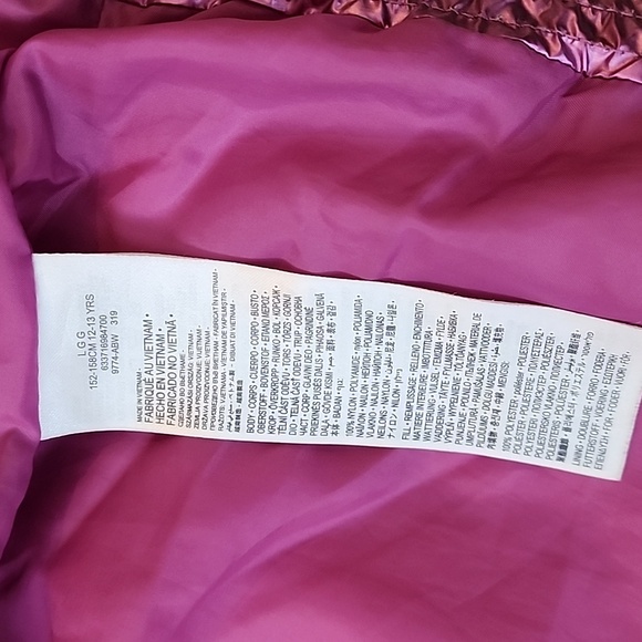 Converse Metallic Pink-Purple Nylon Girls Zip Puffer (12-13 yrs) L ,Pre-owned - Picture 6 of 10